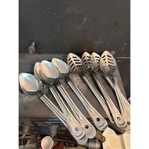 Choice 8pc Stainless Steel Serving Spoon Set Catering Party 11" Solid Slotted